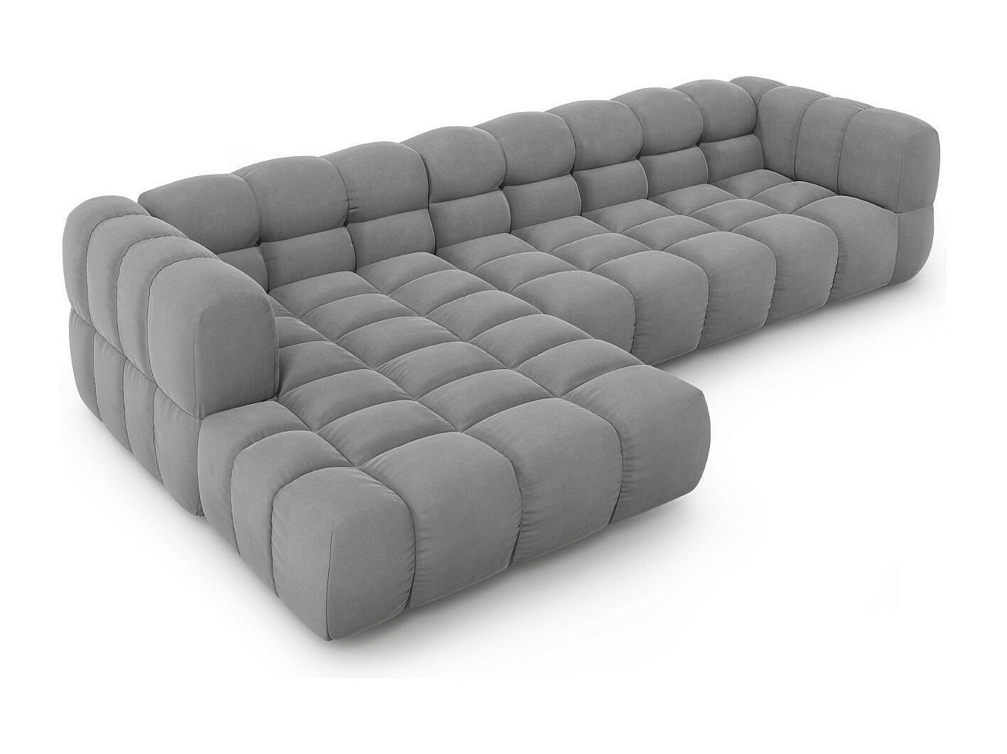 Canapé modulable 4 places gris velours