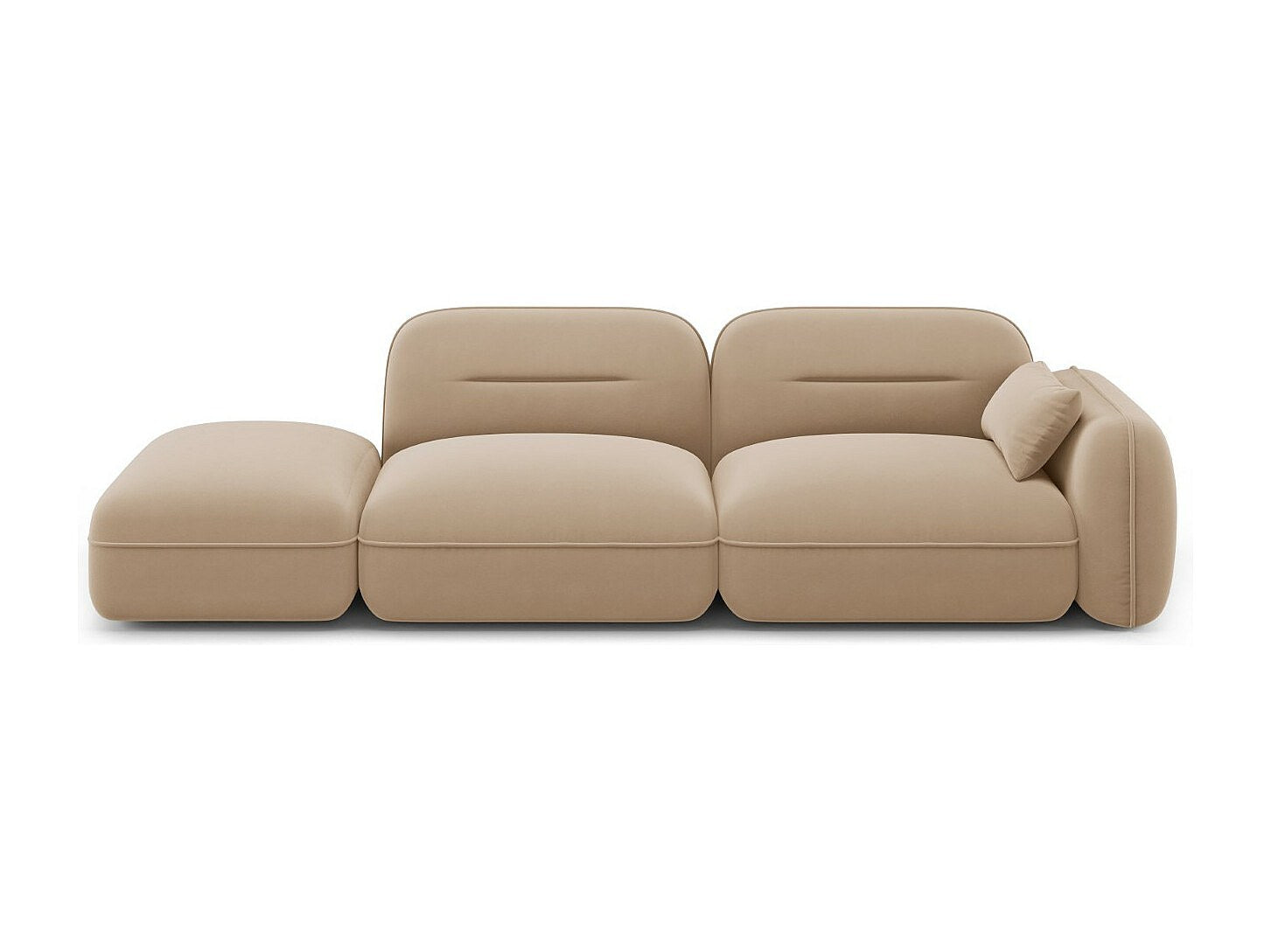 Canapé modulable 3 places marron velours