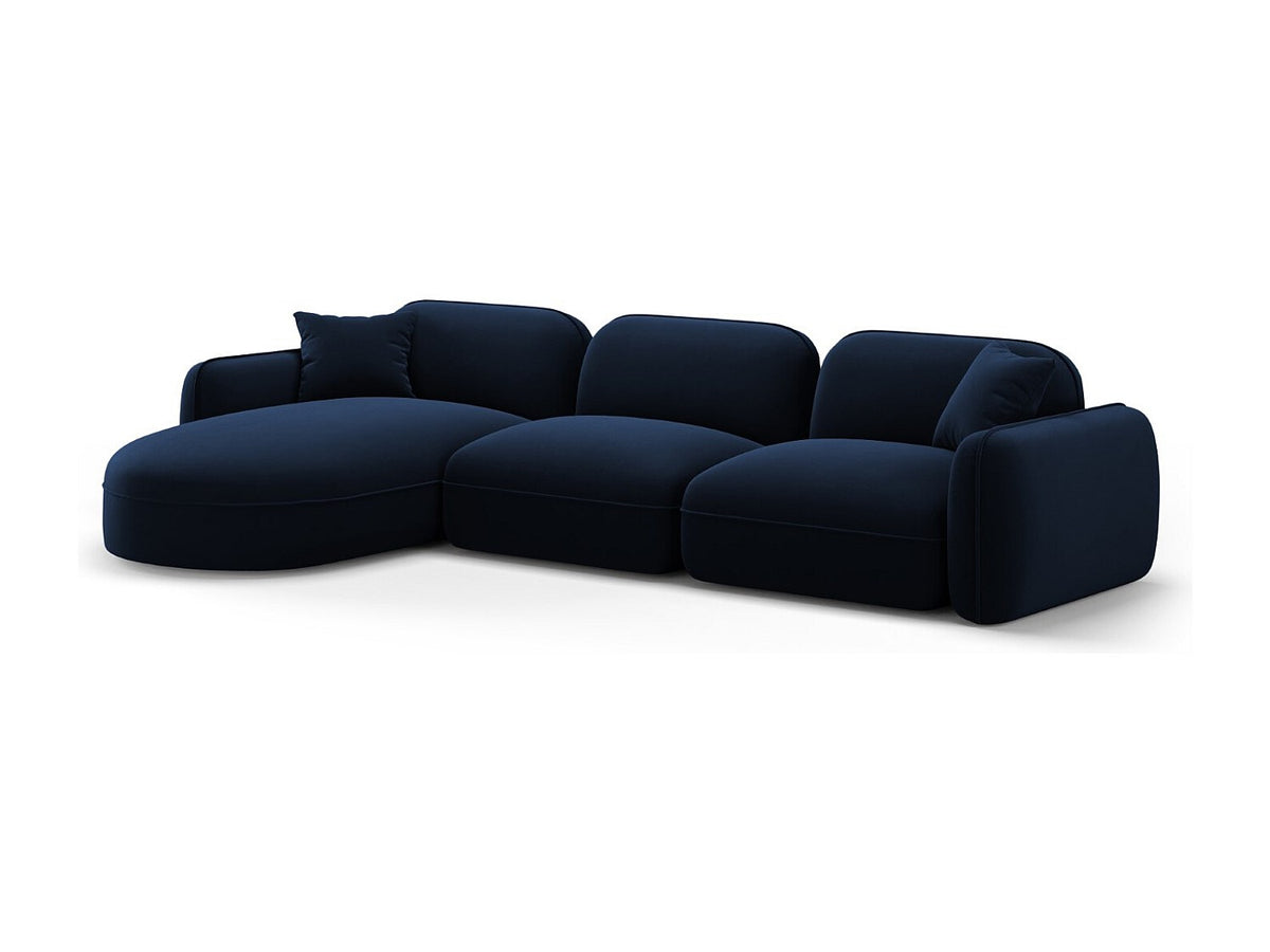 Canapé modulable 4 places bleu velours