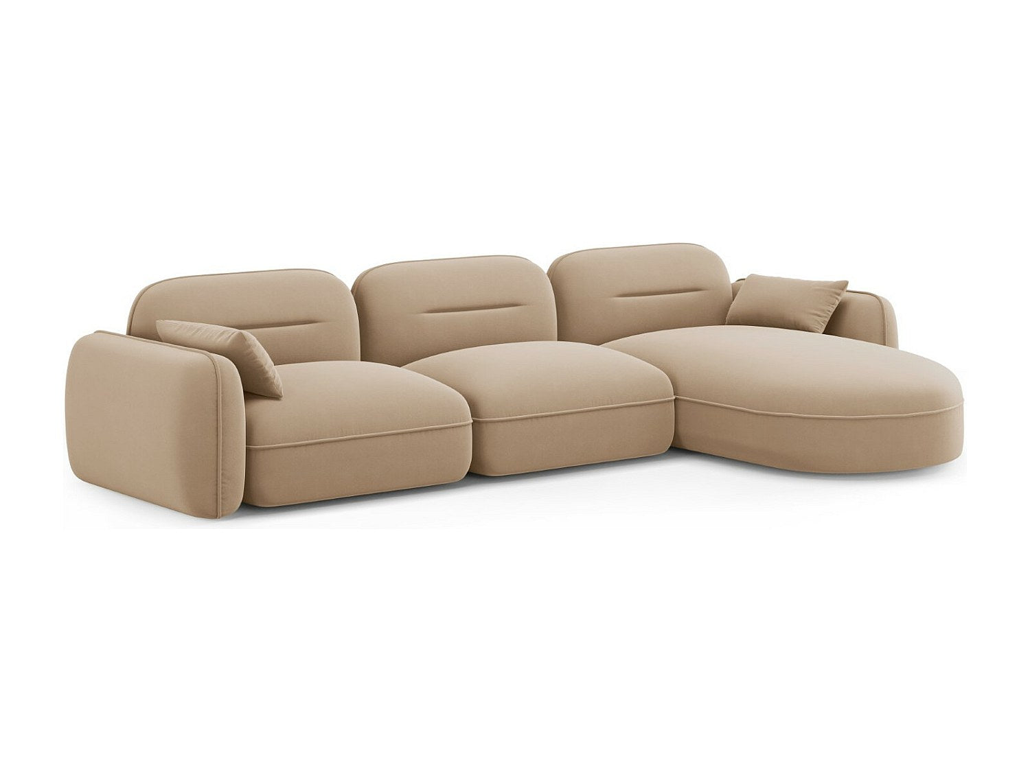 Canapé modulable 4 places marron velours