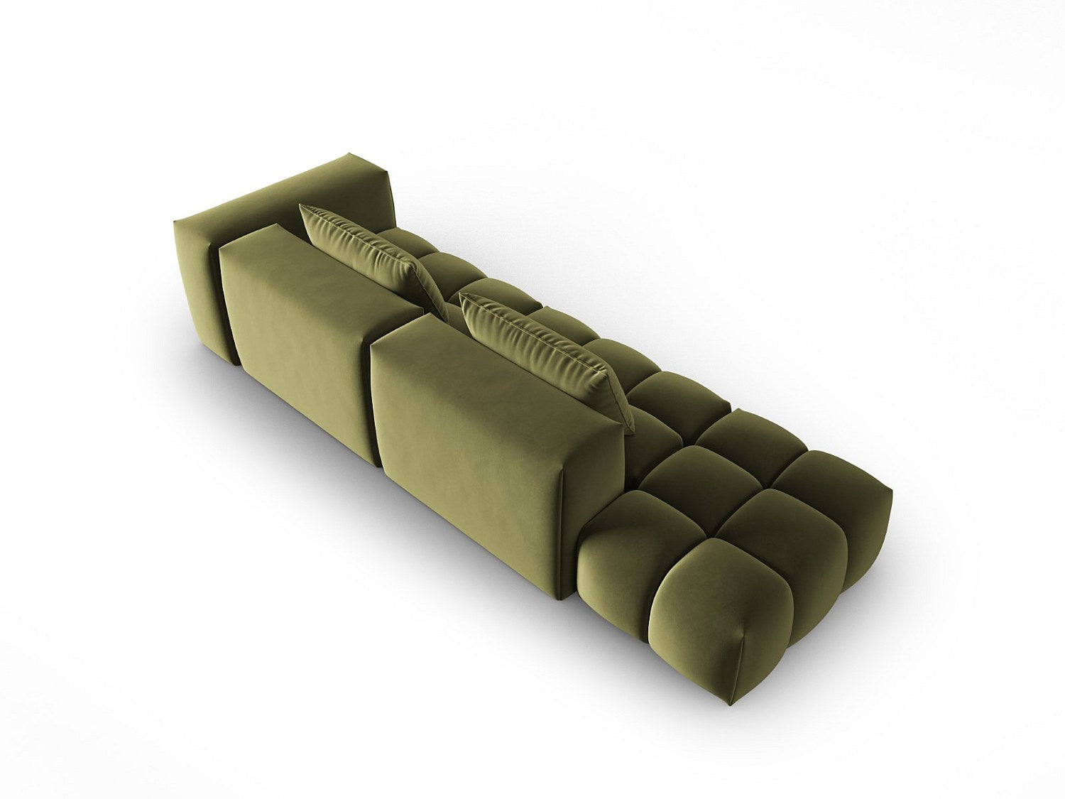 Canapé modulable 3 places vert velours