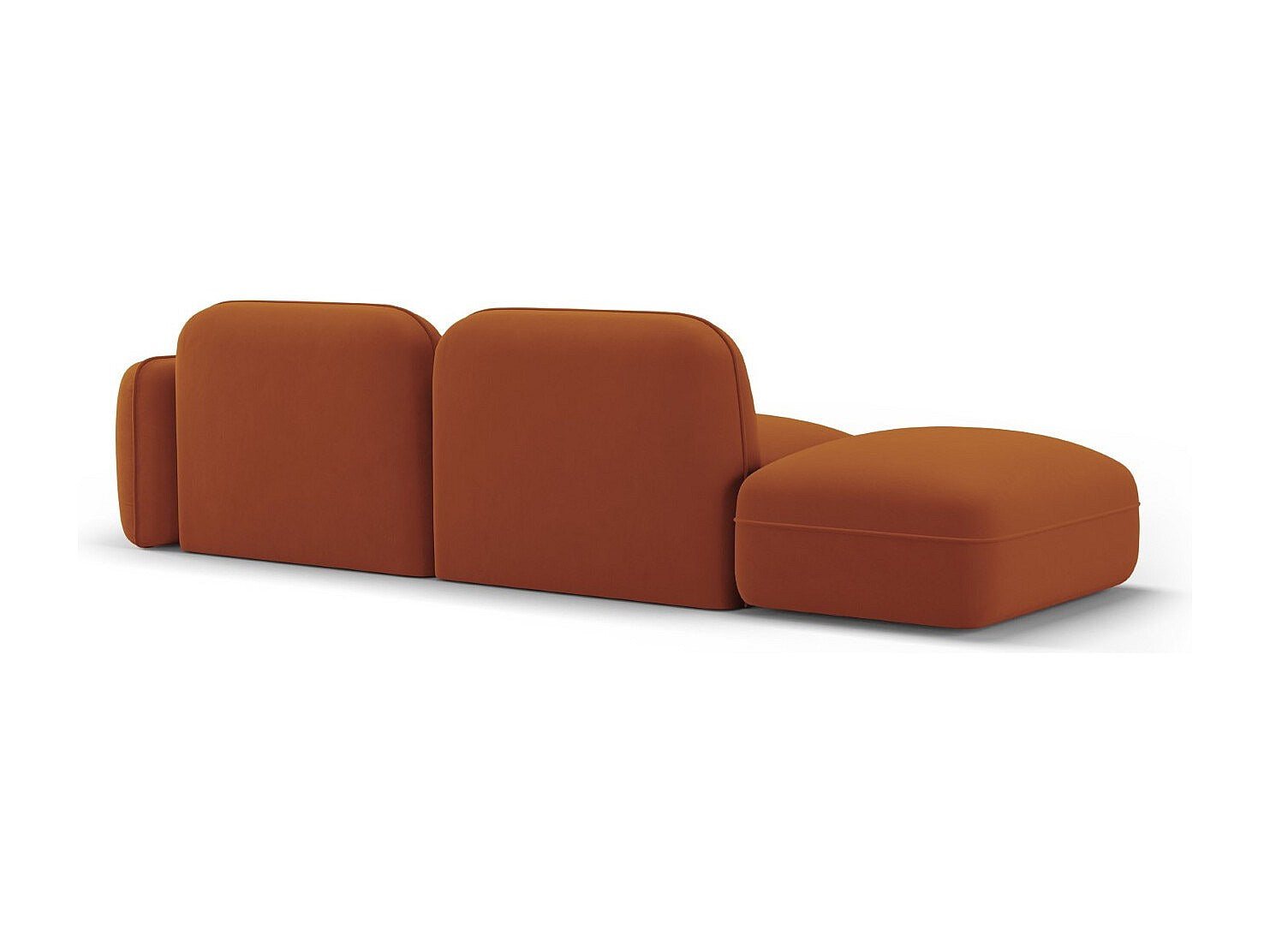 Canapé modulable 3 places orange velours