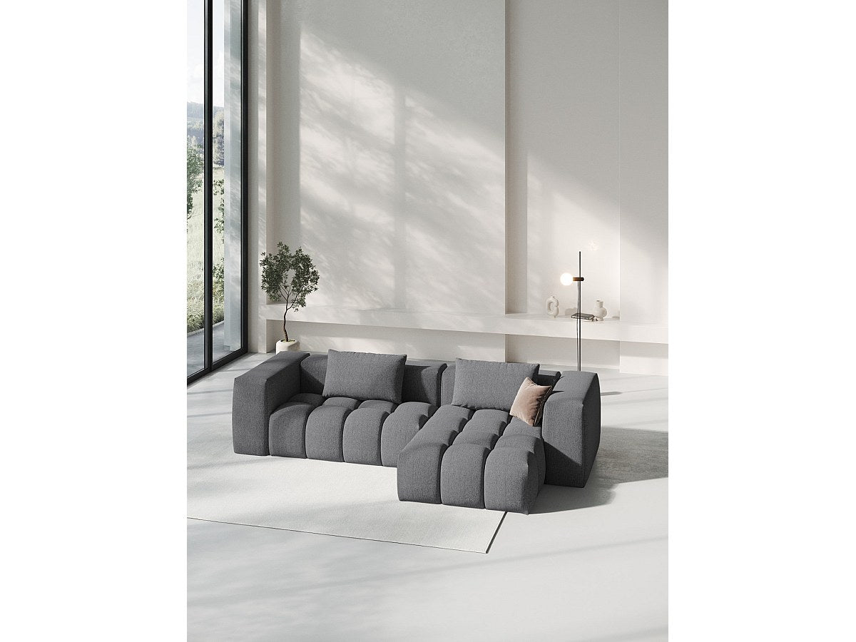 Canapé modulable 3 places gris tissu
