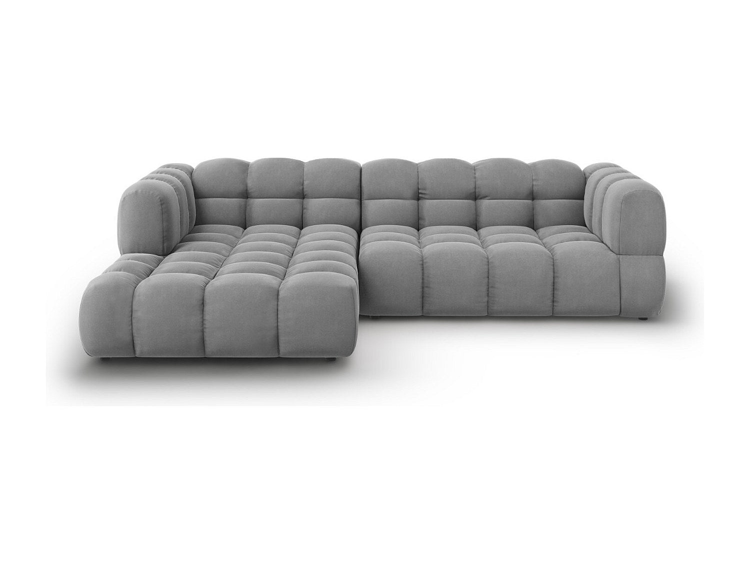 Canapé modulable 4 places gris velours
