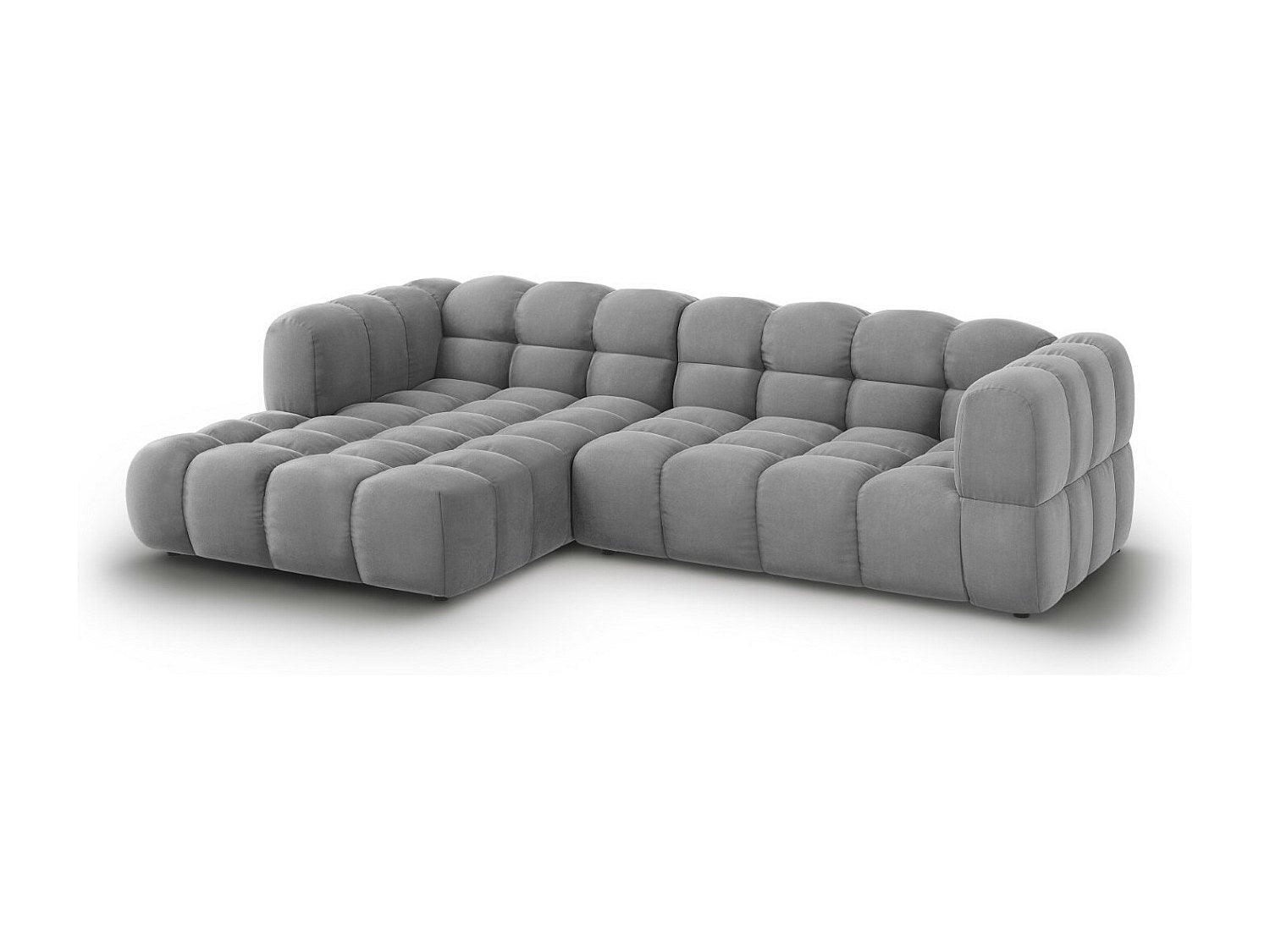 Canapé modulable 4 places gris velours