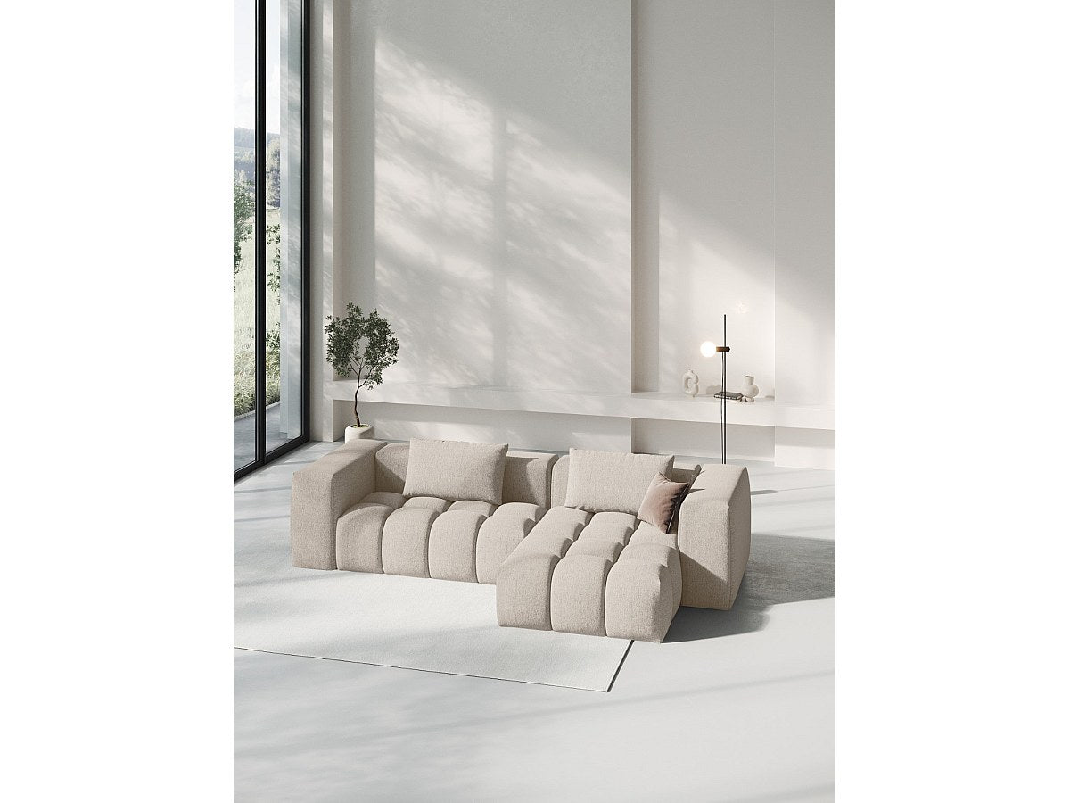 Canapé modulable 3 places marron tissu