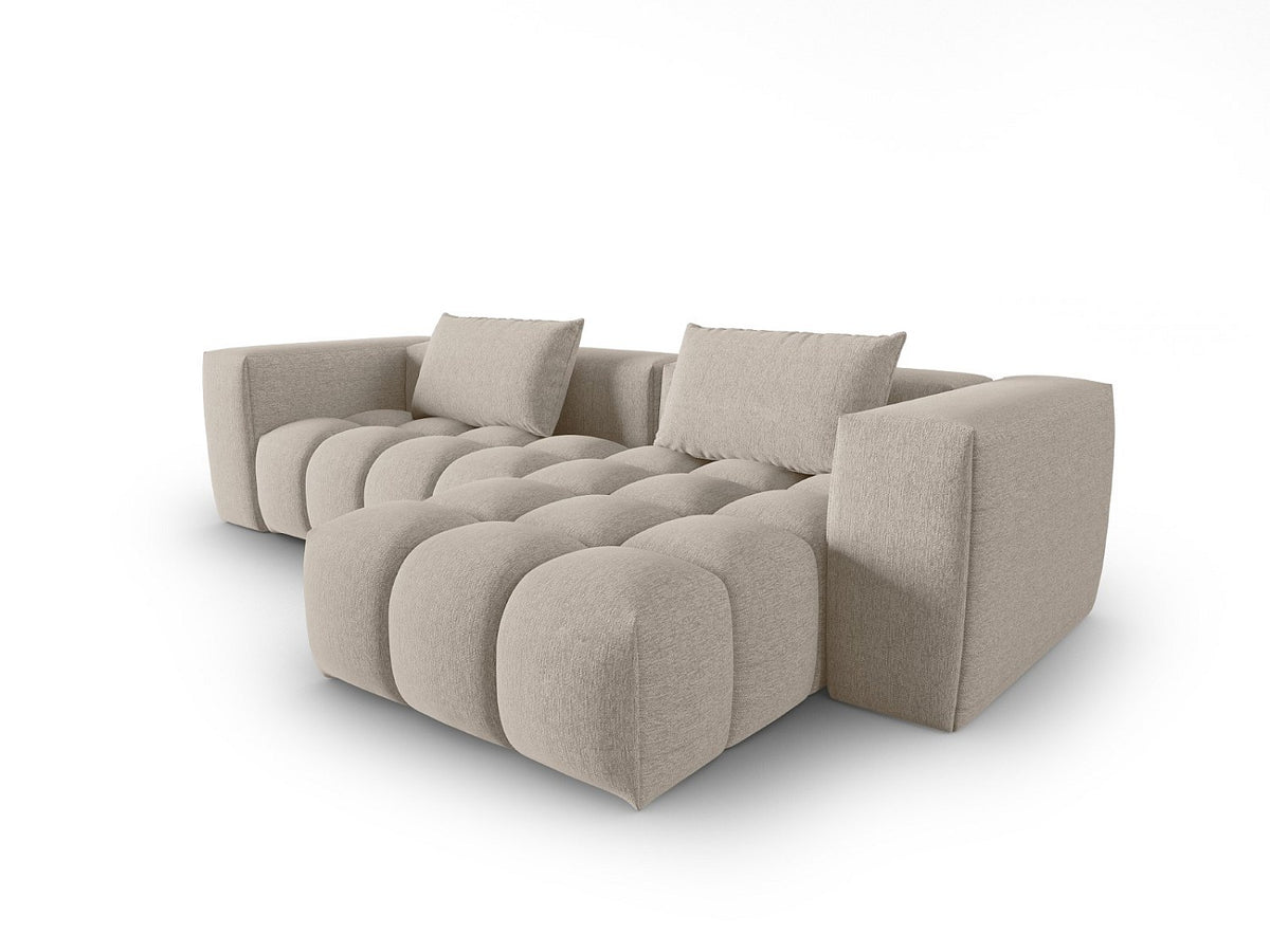 Canapé modulable 3 places marron tissu