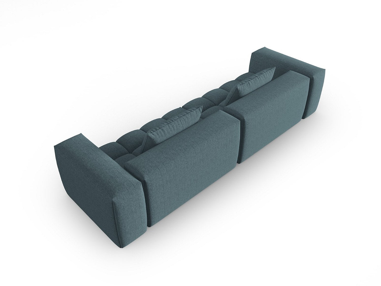 Canapé modulable 5 places bleu tissu