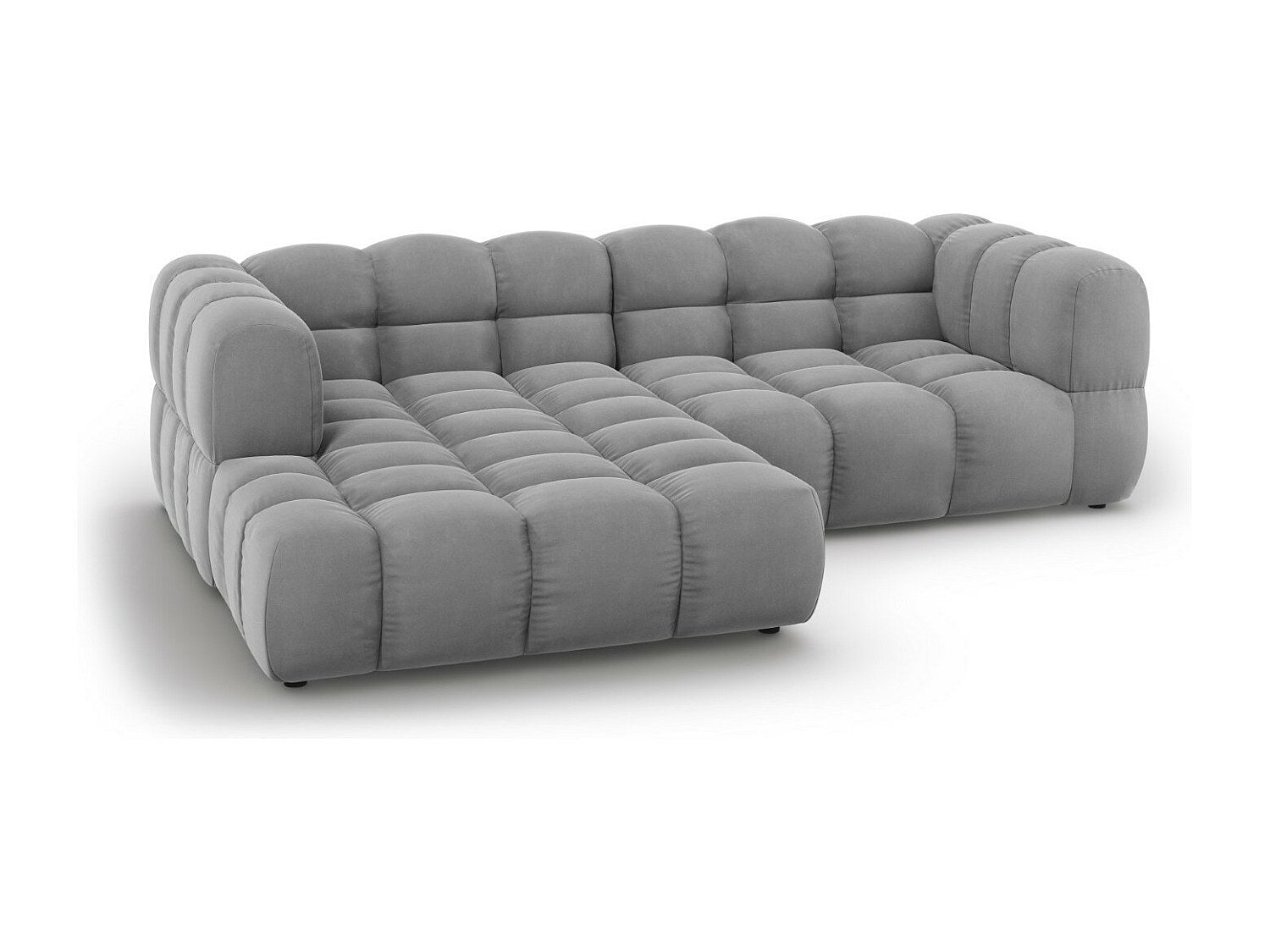 Canapé modulable 3 places gris velours
