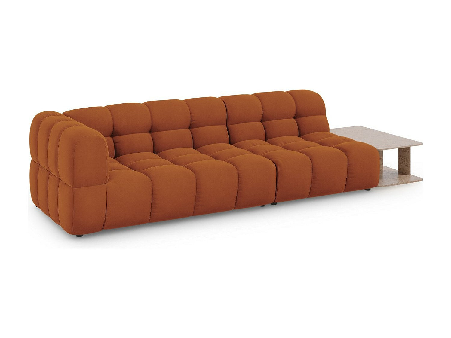 Canapé modulable 4 places orange velours
