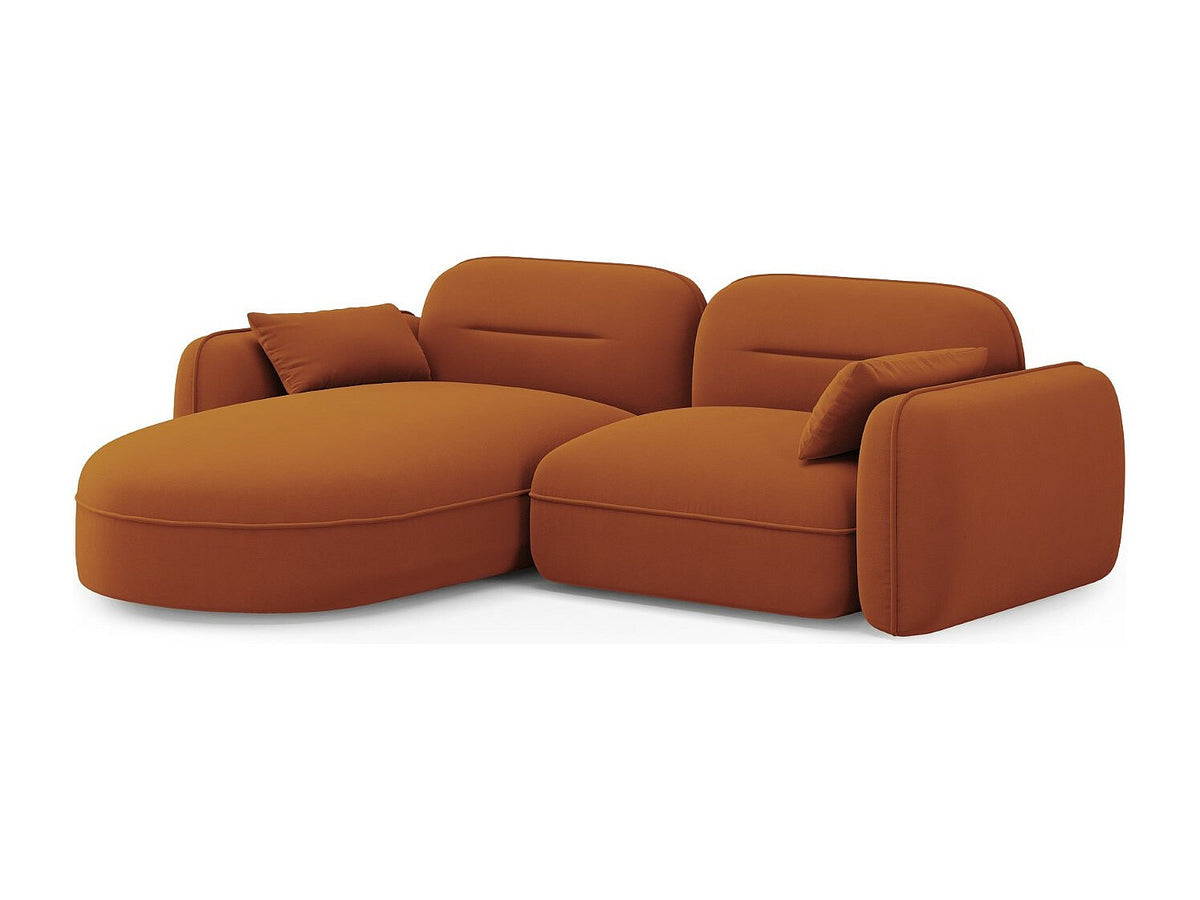 Canapé modulable 3 places orange velours