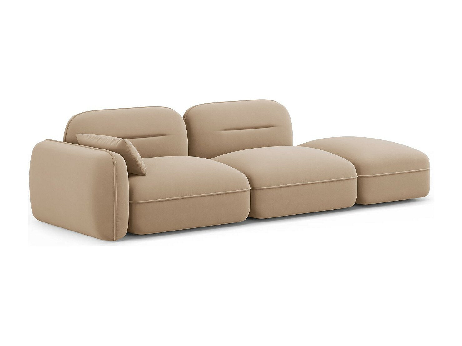 Canapé modulable 3 places marron velours