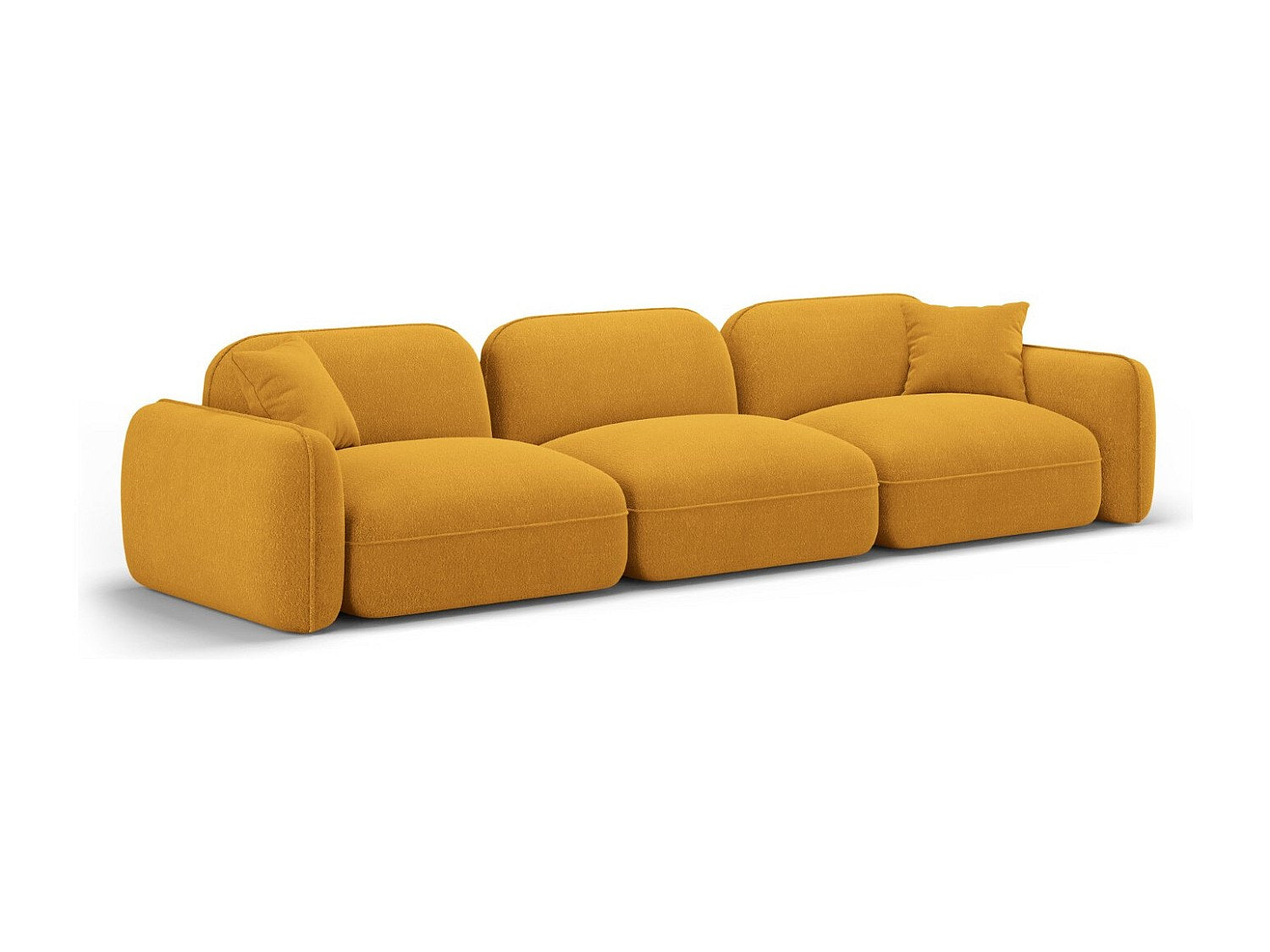 Canapé modulable 4 places jaune velours