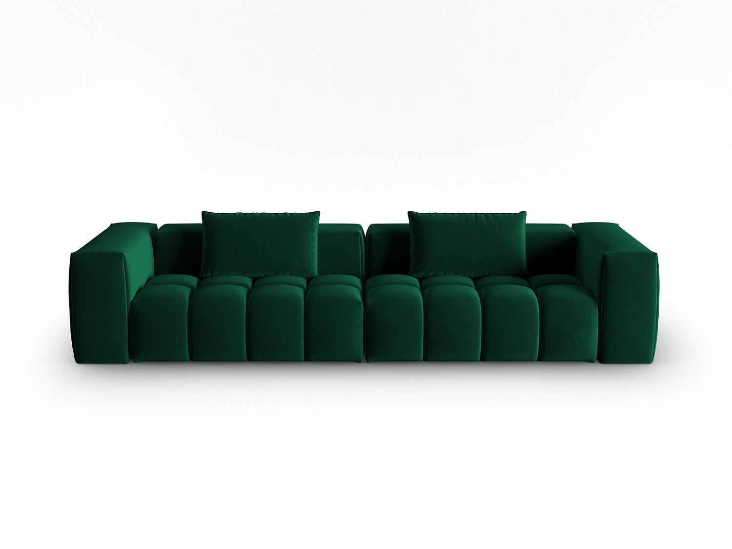 Canapé modulable 5 places vert velours