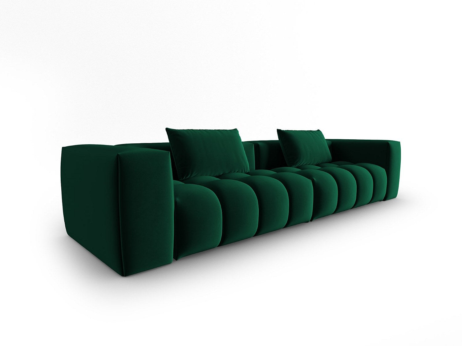 Canapé modulable 5 places vert velours