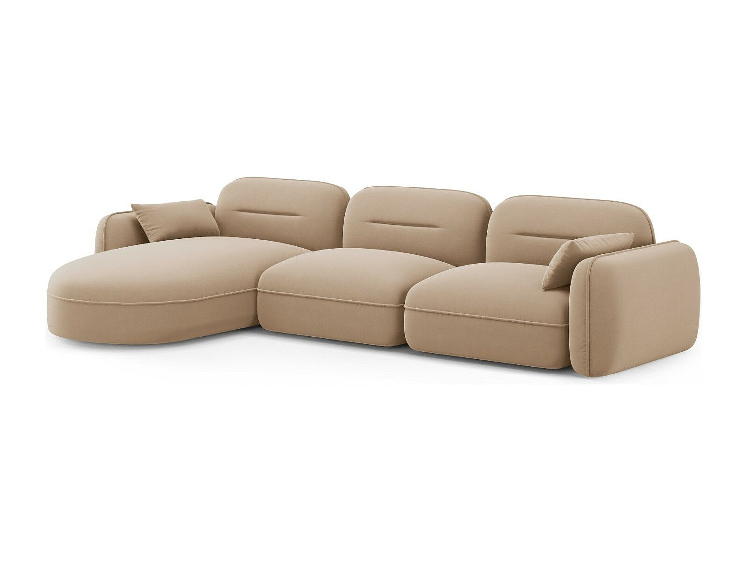 Canapé modulable 4 places marron velours