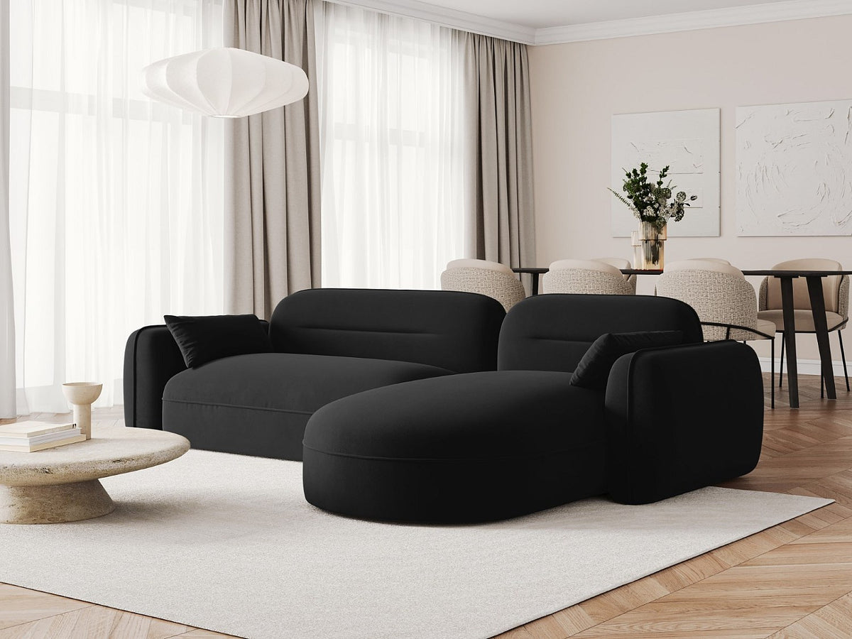 Canapé modulable 4 places noir velours