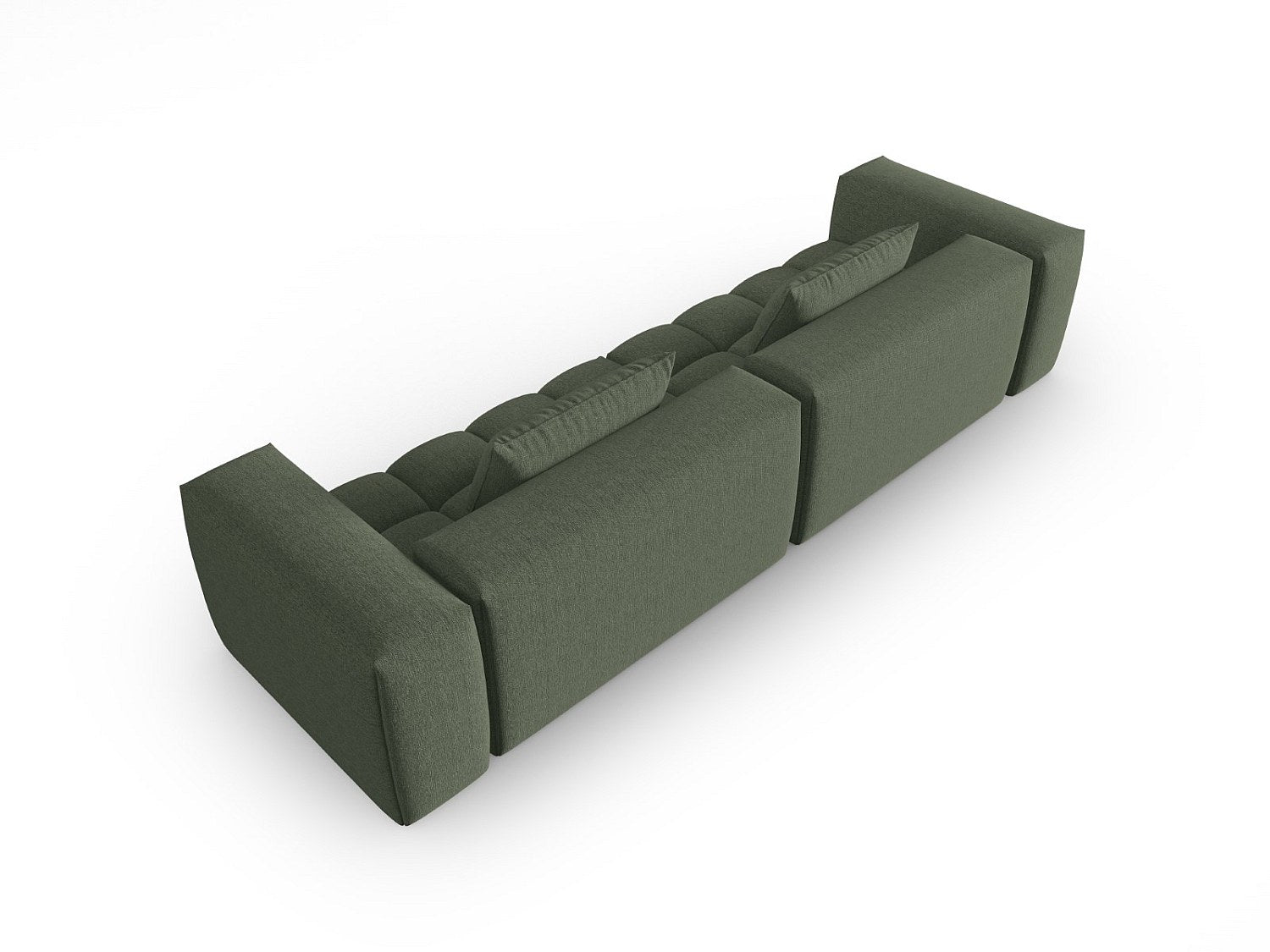 Canapé modulable 5 places vert tissu