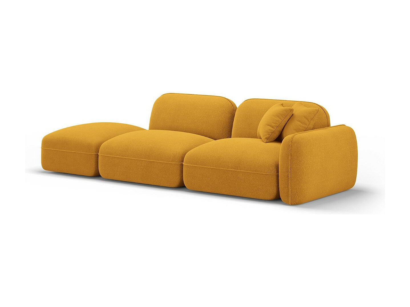 Canapé modulable 3 places jaune velours