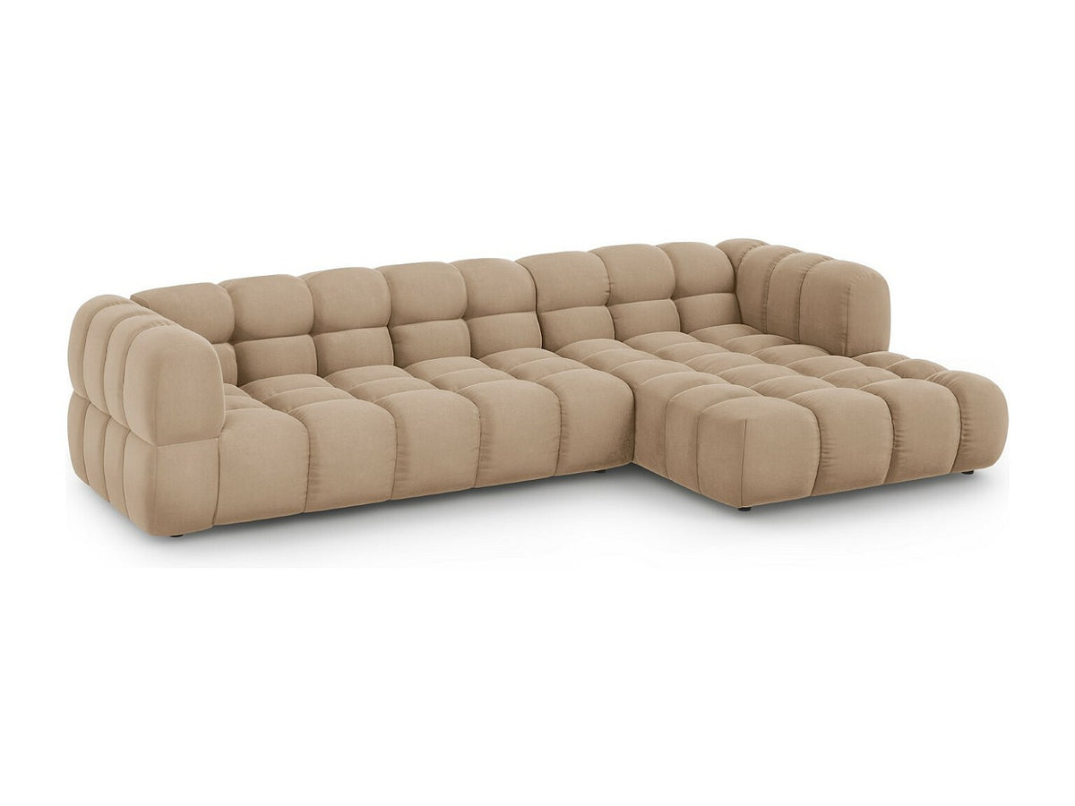 Canapé modulable 4 places marron velours