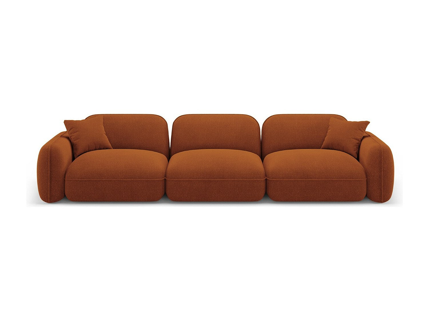 Canapé modulable 4 places orange velours