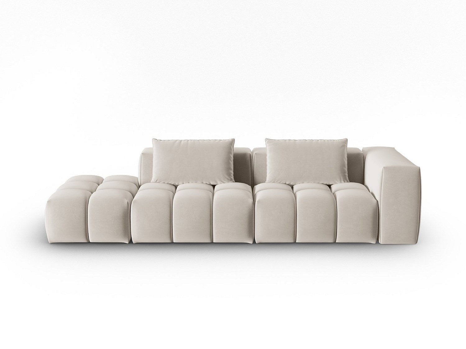 Canapé modulable 3 places blanc velours