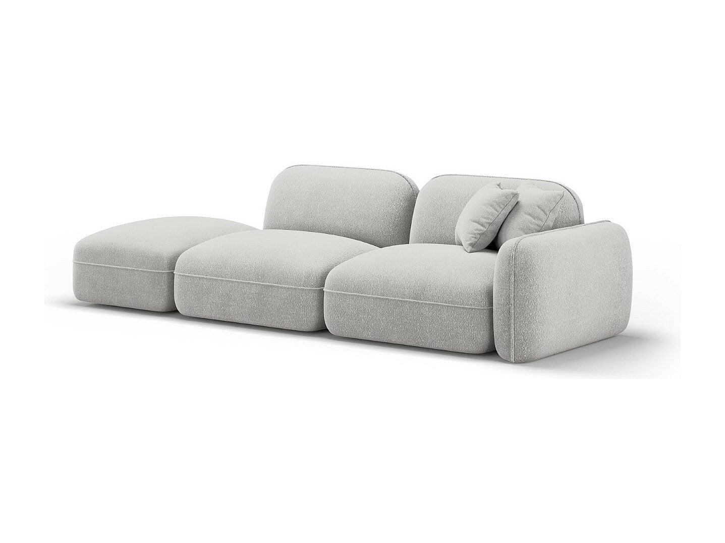 Canapé modulable 3 places gris velours
