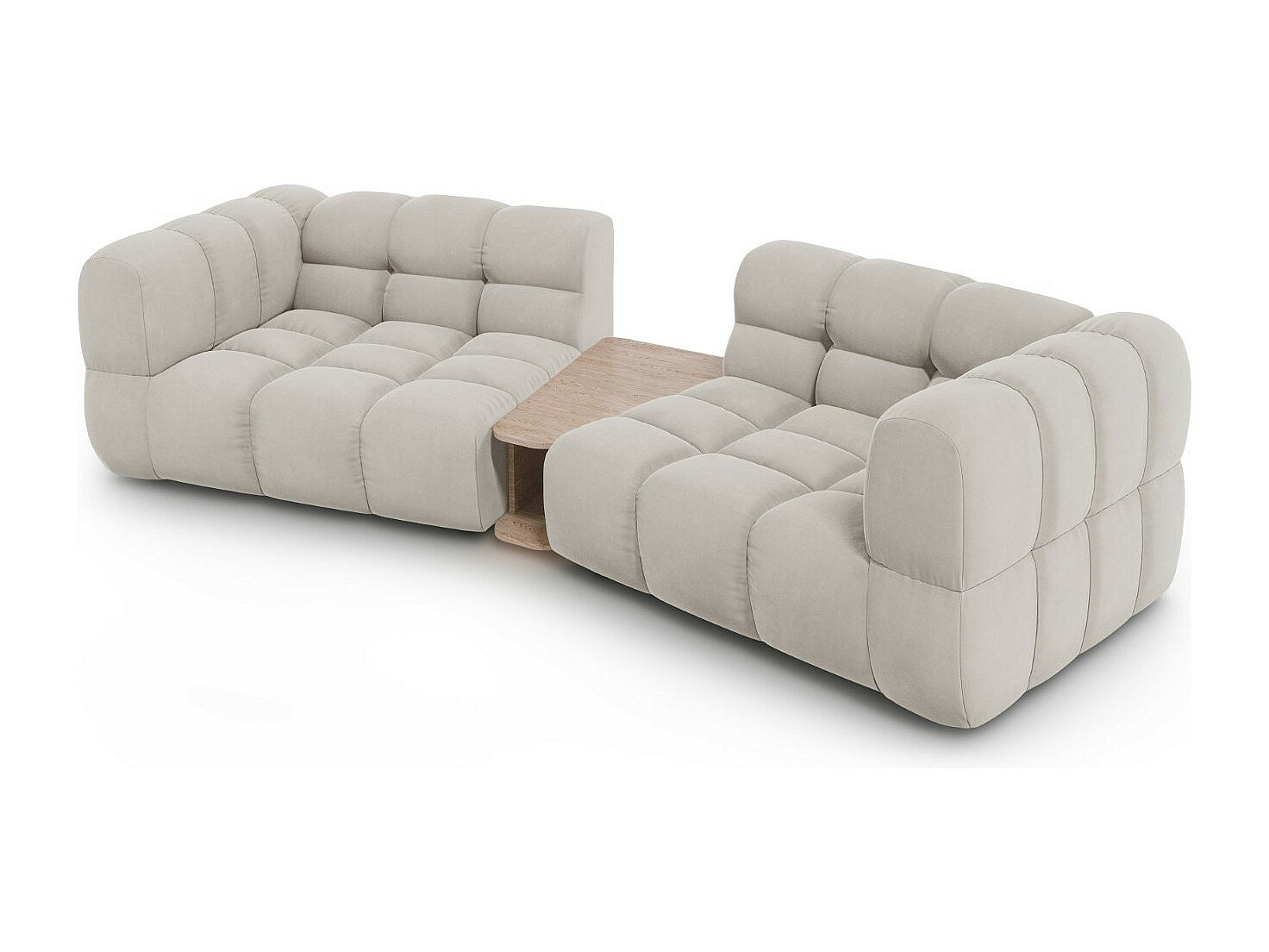 Canapé modulable 2 places beige velours