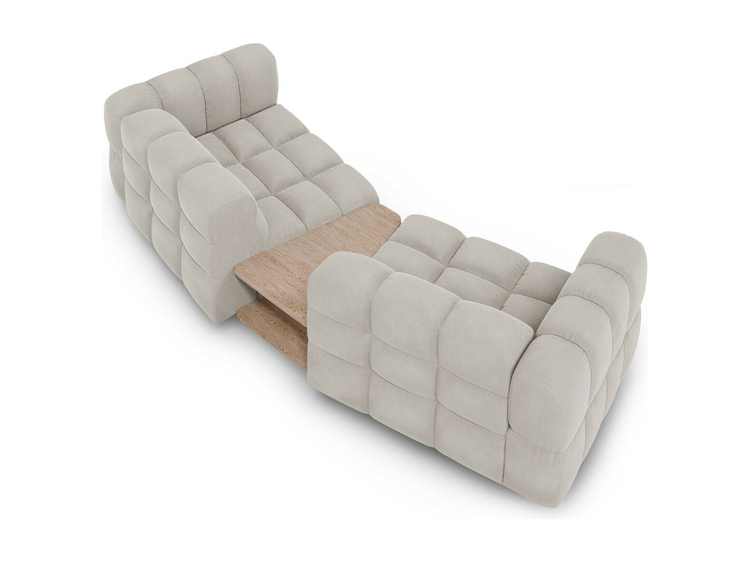 Canapé modulable 2 places beige velours