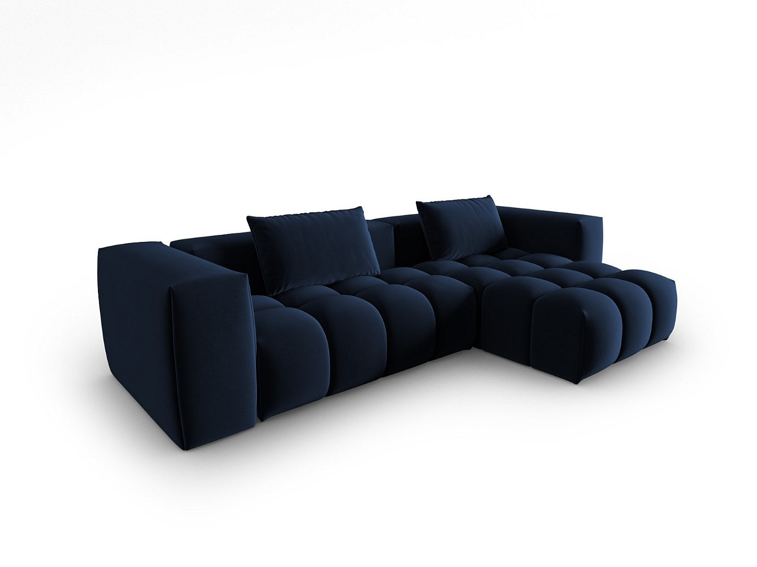 Canapé modulable 3 places bleu velours