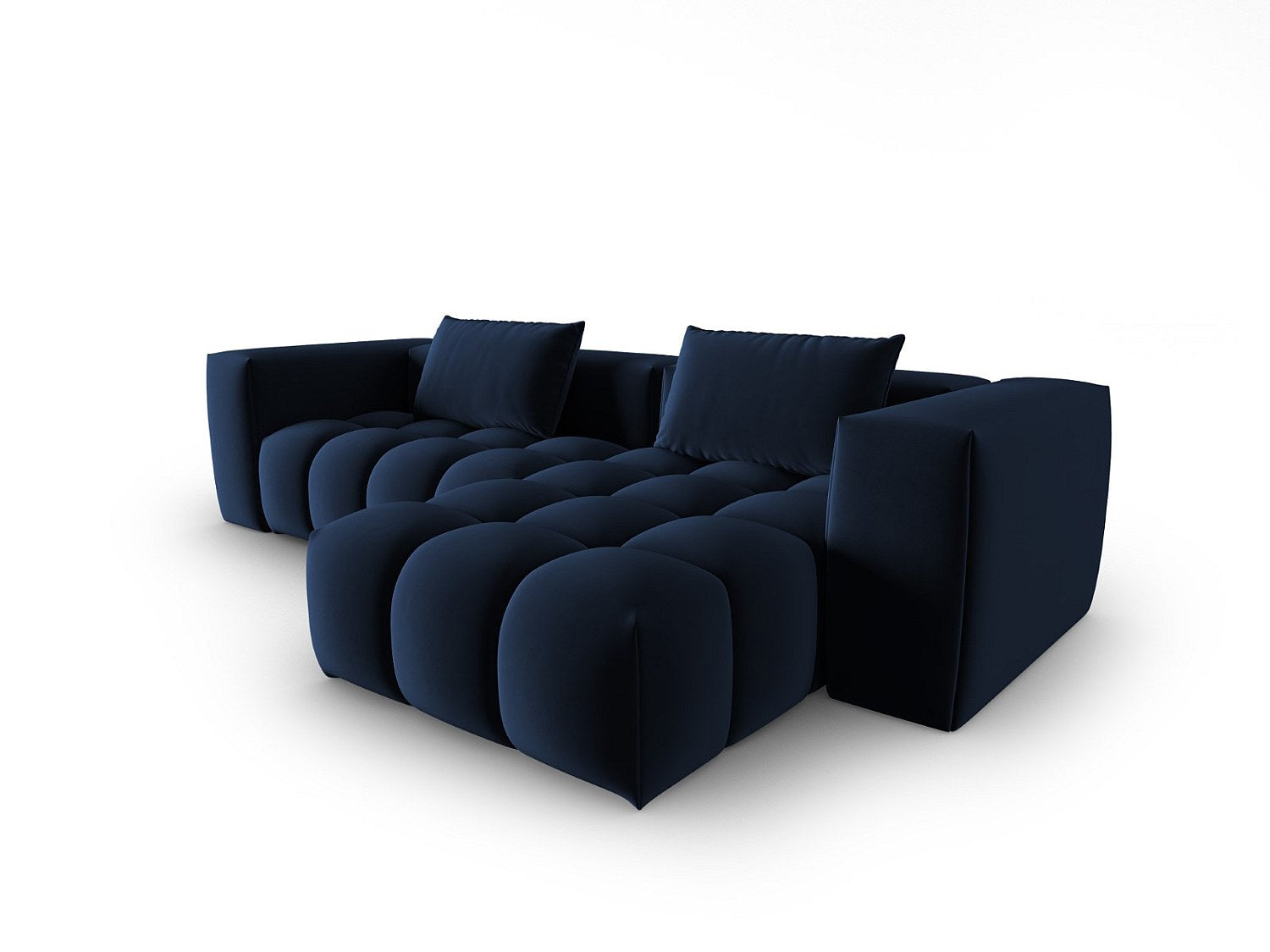 Canapé modulable 3 places bleu velours