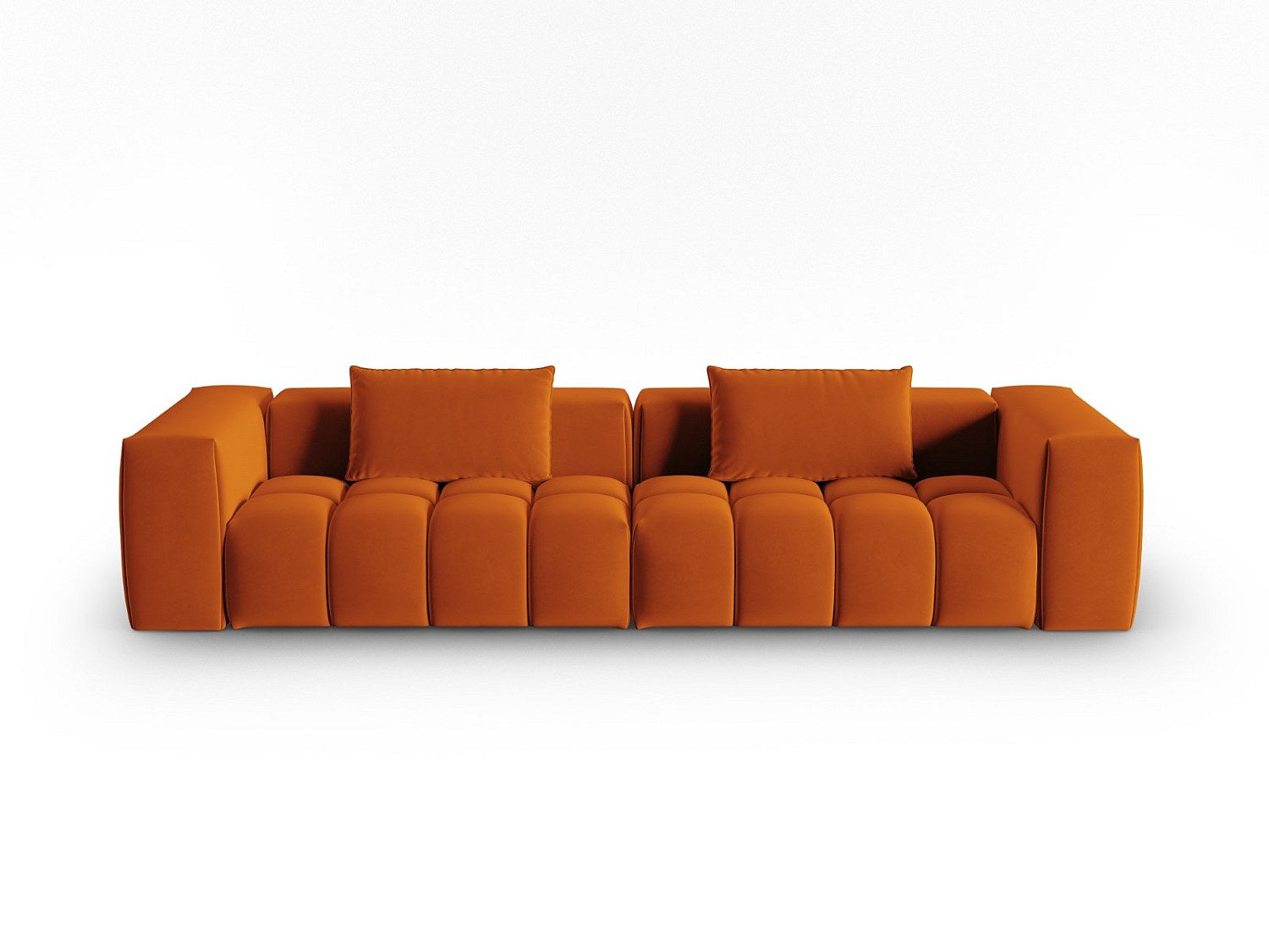 Canapé modulable 5 places orange velours