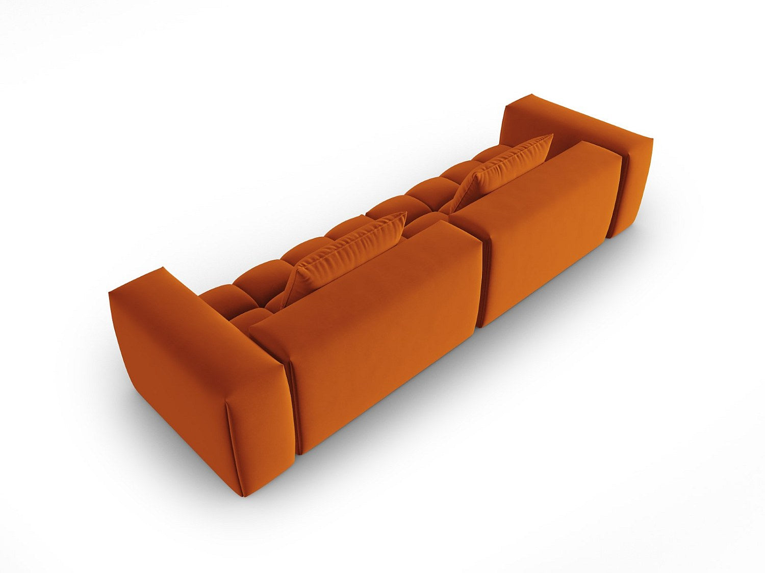 Canapé modulable 5 places orange velours