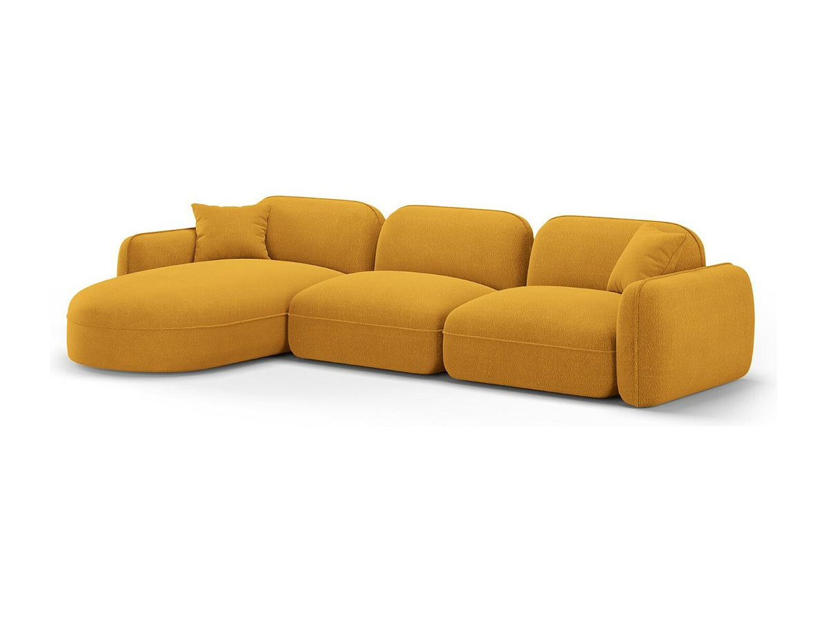 Canapé modulable 4 places jaune velours