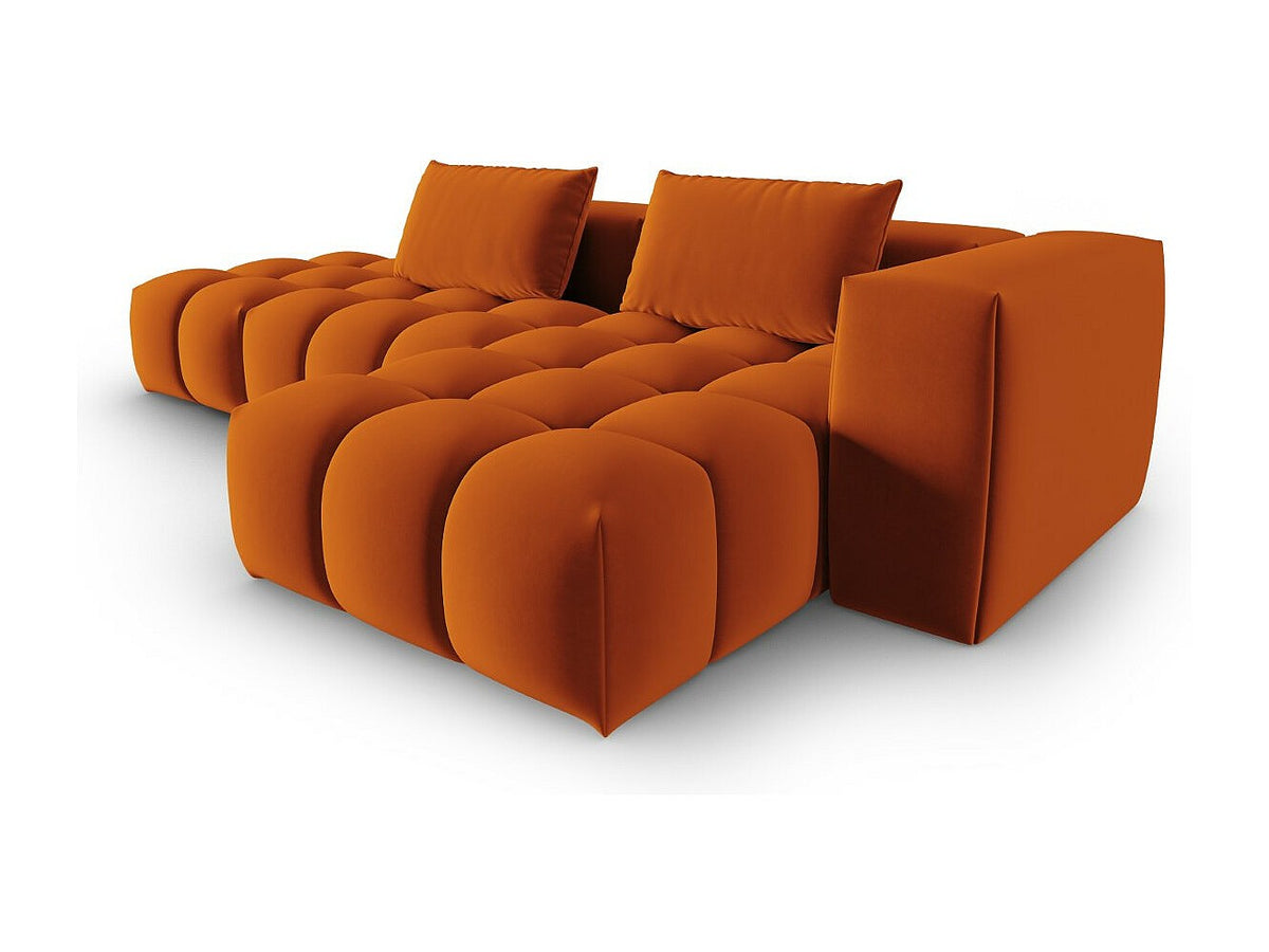 Canapé modulable 4 places orange velours
