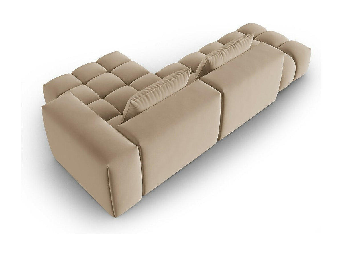 Canapé modulable 4 places marron velours