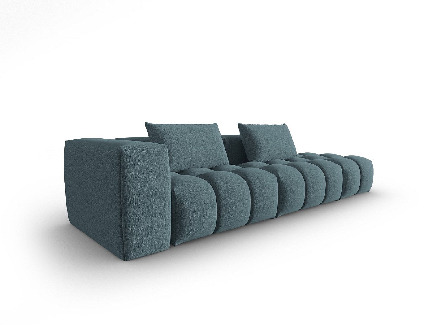 Canapé modulable 3 places bleu tissu