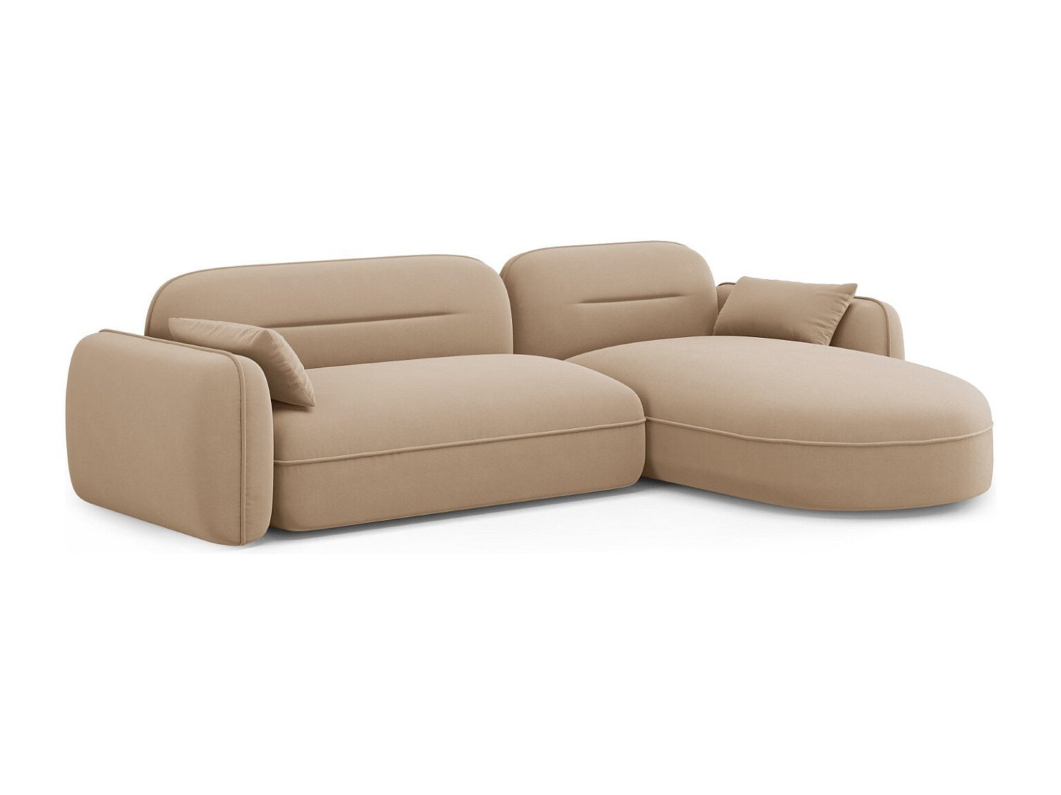 Canapé modulable 4 places marron velours