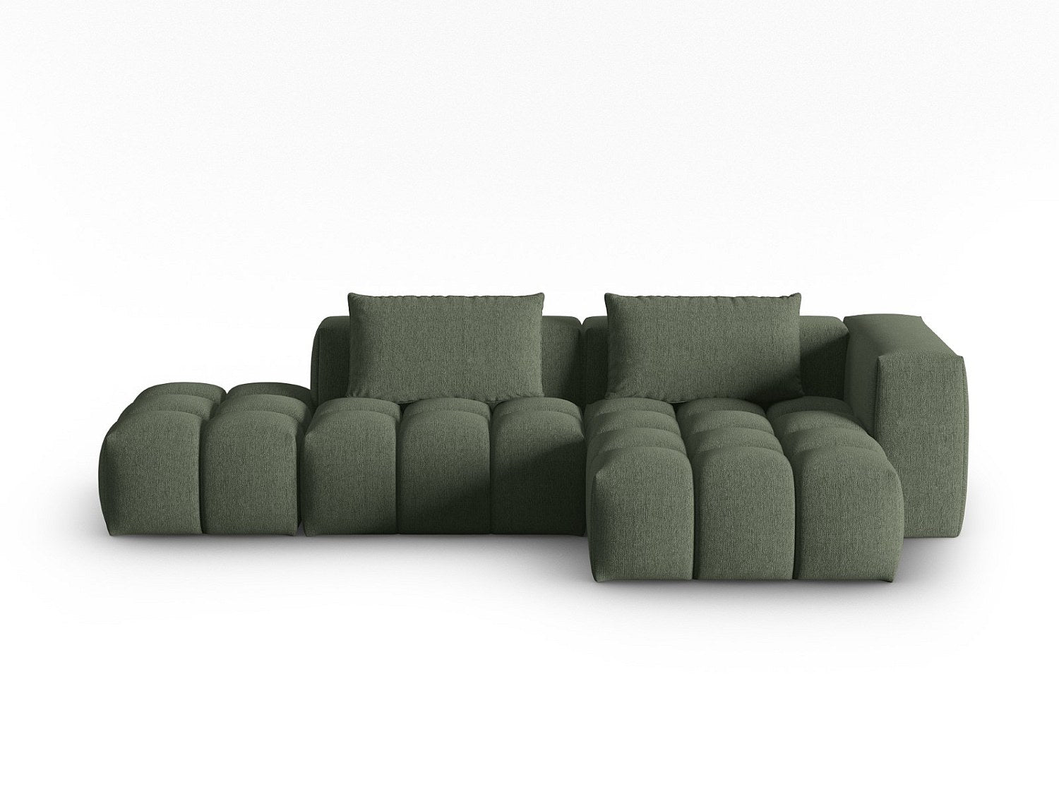 Canapé modulable 4 places vert tissu