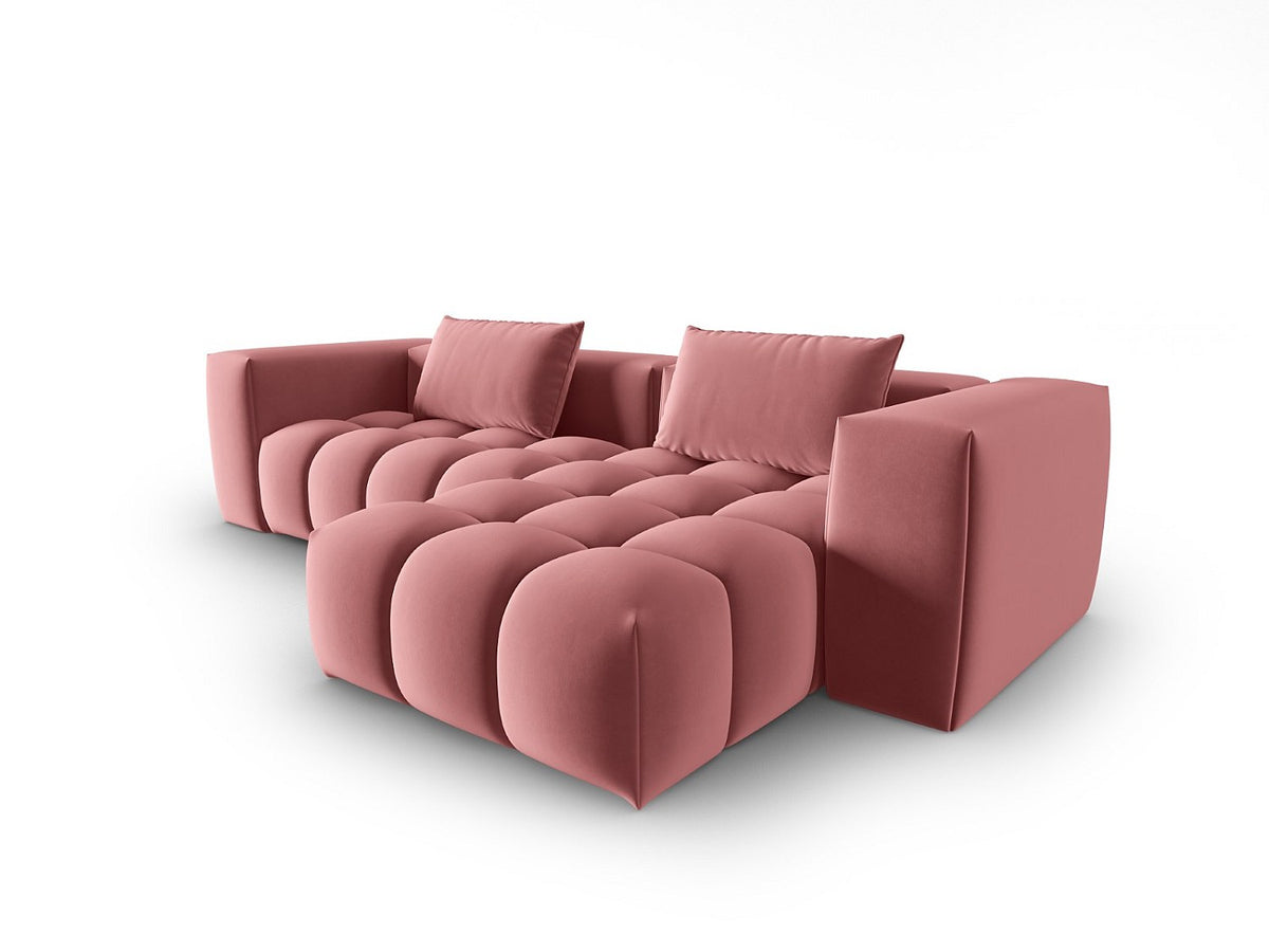 Canapé modulable 3 places rose velours