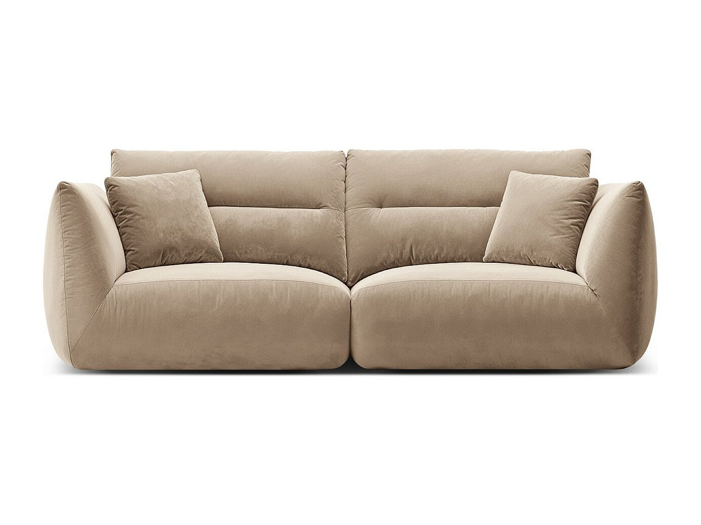 Canapé modulable 3 places beige velours