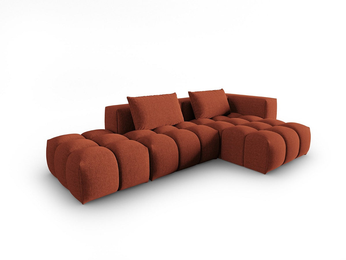 Canapé modulable 4 places orange tissu