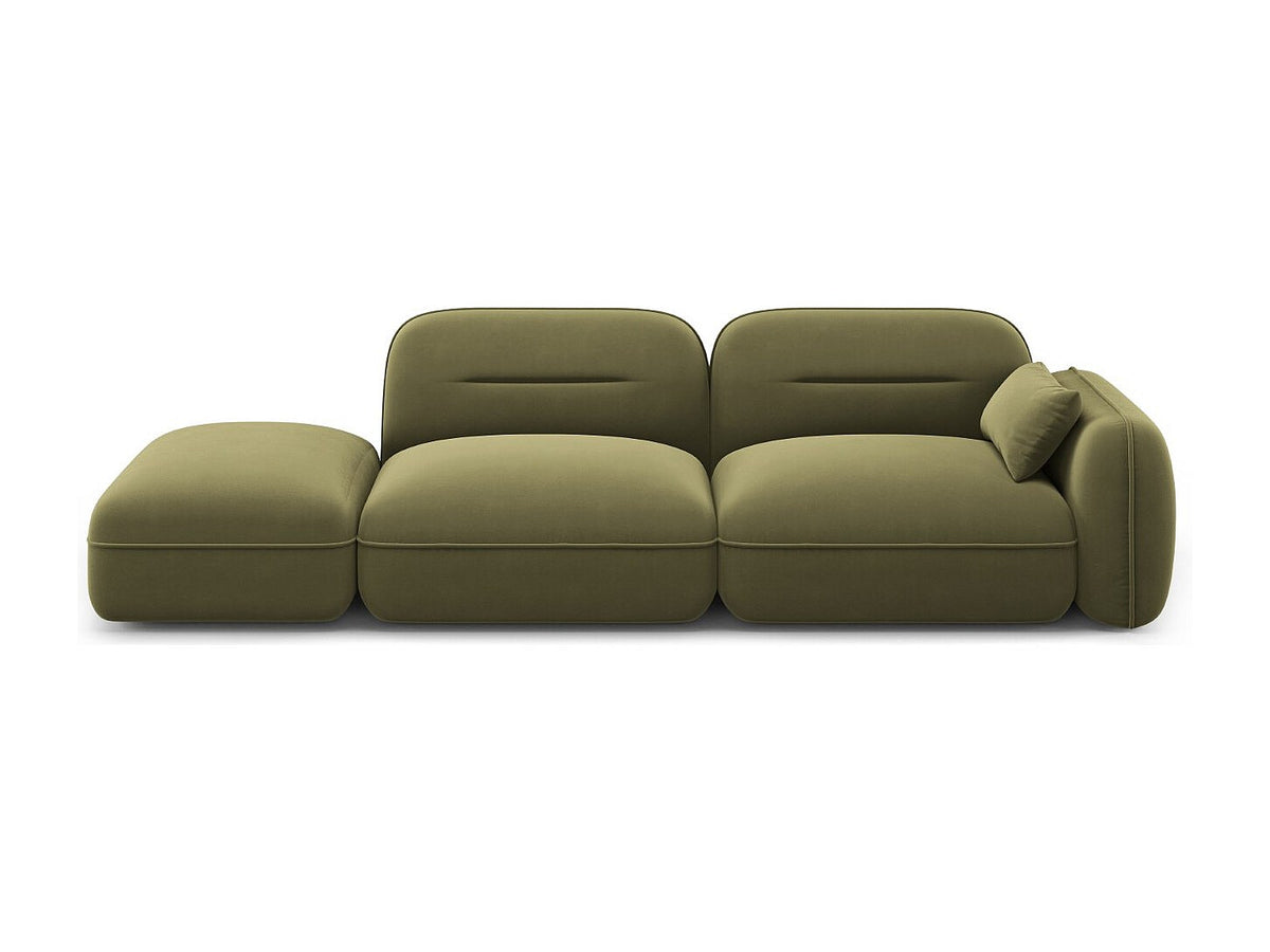 Canapé modulable 3 places vert velours