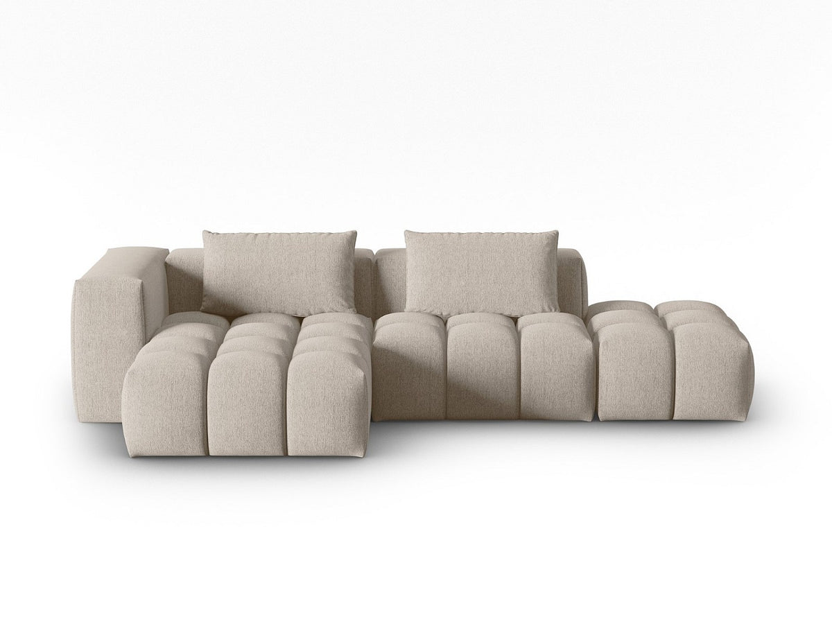 Canapé modulable 4 places marron tissu