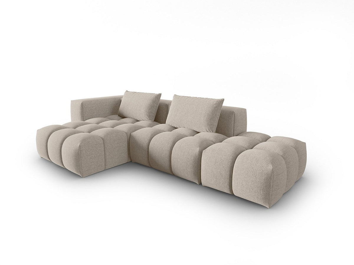Canapé modulable 4 places marron tissu