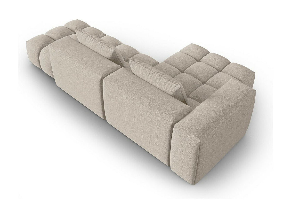 Canapé modulable 4 places marron tissu