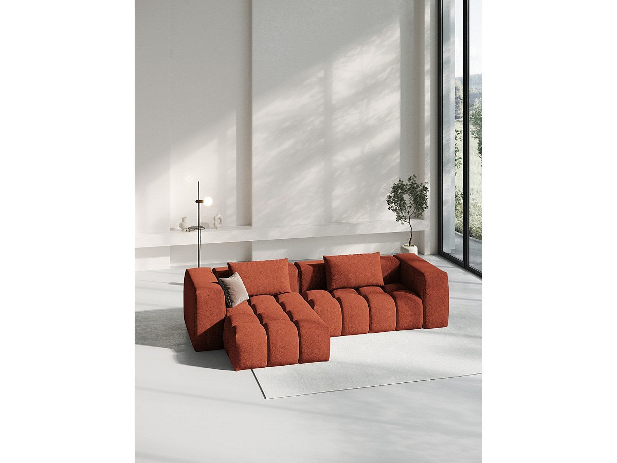 Canapé modulable 3 places orange tissu