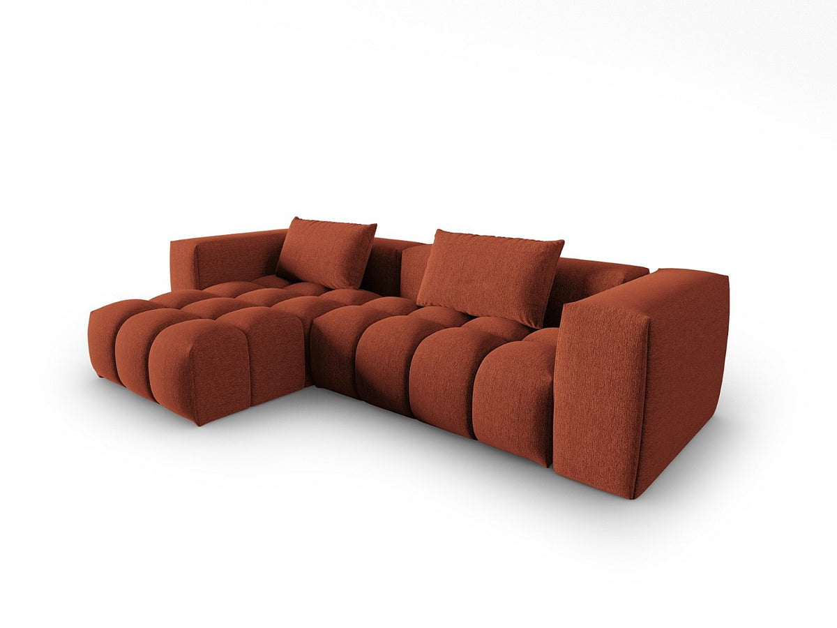 Canapé modulable 3 places orange tissu