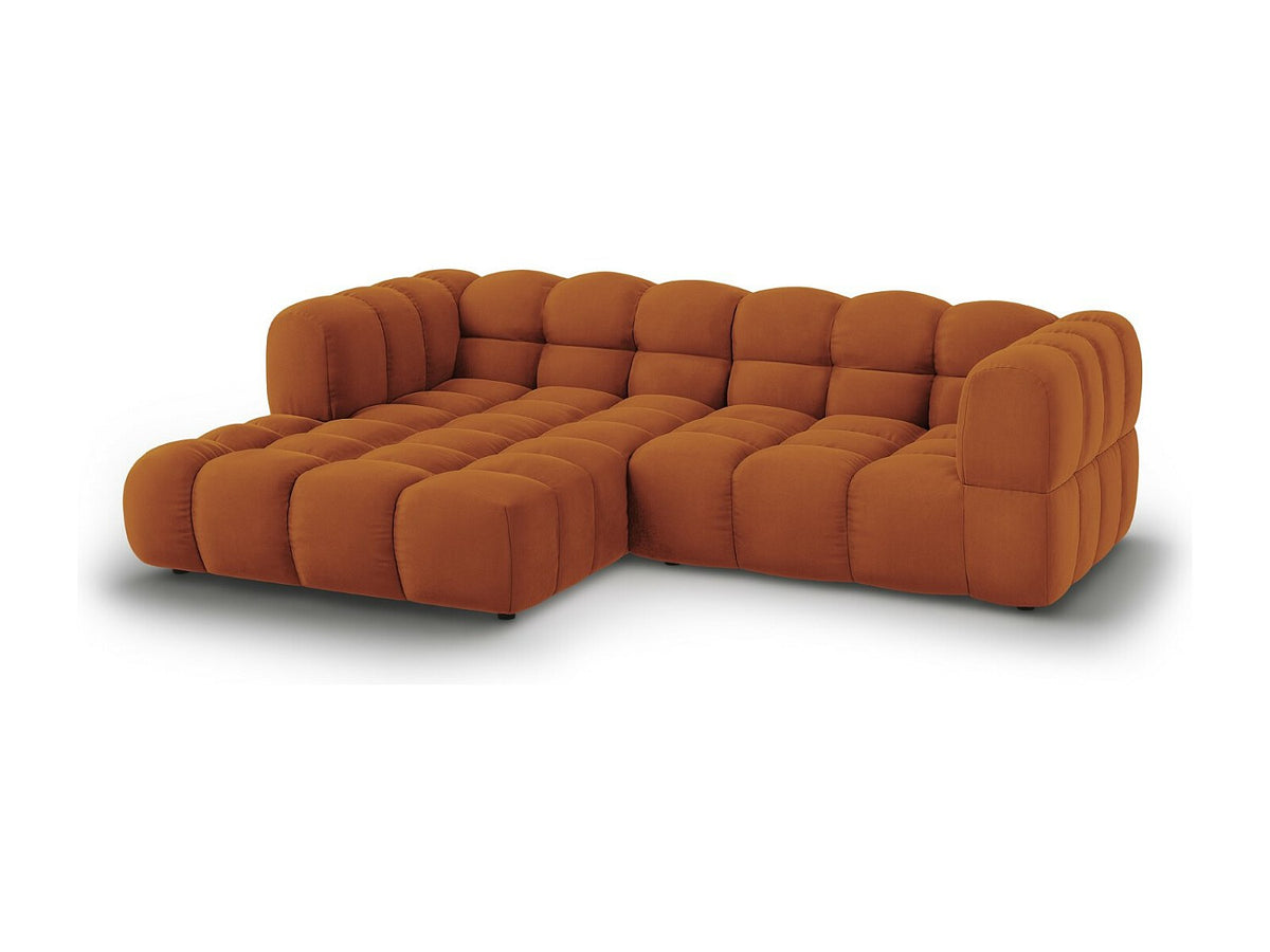 Canapé modulable 3 places orange velours