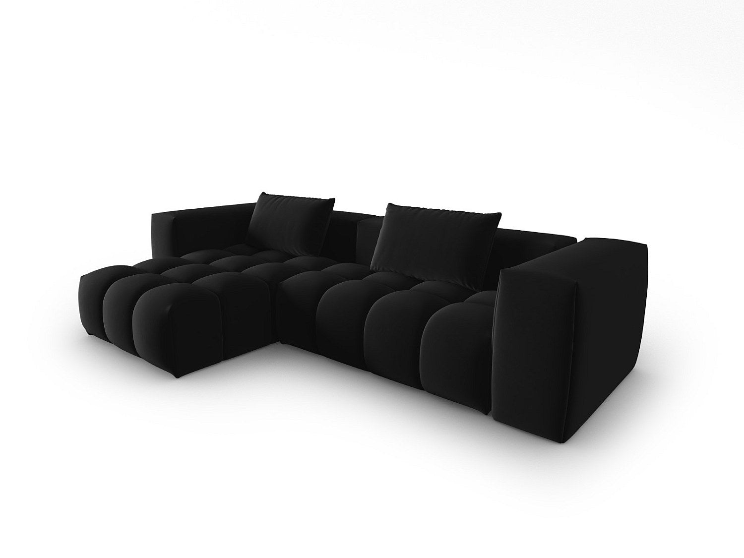 Canapé modulable 3 places noir velours